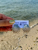 Aretes concha plateada