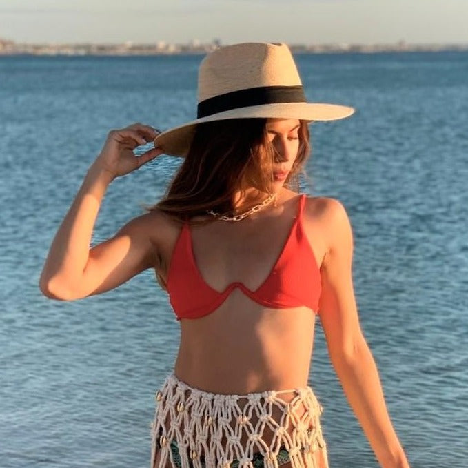 Sombrero de playa Indiana Con Banda Etnica Aranda – bellisimabeachwear